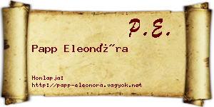 Papp Eleonóra névjegykártya